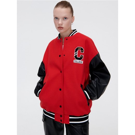 Cropp - Kurtka bomber - czerwony Cropp S okazyjna cena Cropp