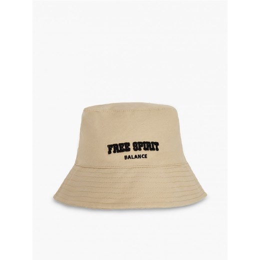 Cropp - Beżowy kapelusz bucket hat z haftem - beżowy Cropp Uniwersalny okazja Cropp