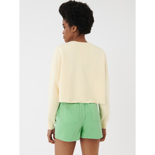 Sinsay - Szorty jeansowe high waist - zielony Sinsay 36 Sinsay