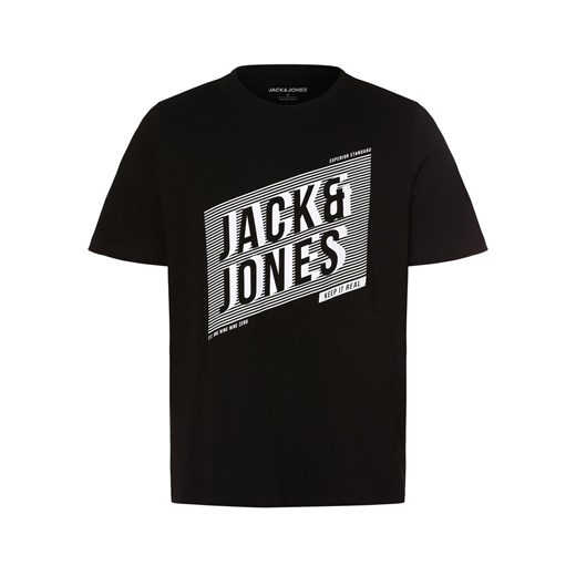 Jack & Jones T-shirt męski Mężczyźni Bawełna czarny nadruk ze sklepu vangraaf w kategorii T-shirty męskie - zdjęcie 161582364