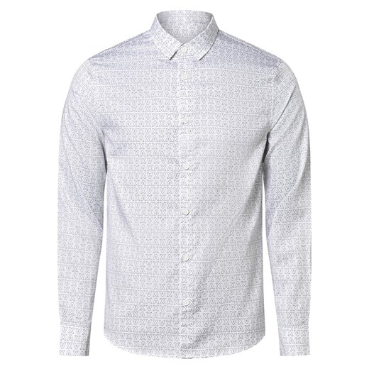 Armani Exchange Koszula męska Mężczyźni Regular Fit Bawełna biały wzorzysty ze sklepu vangraaf w kategorii Koszule męskie - zdjęcie 161582371