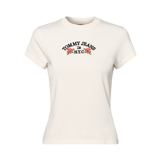 Tommy Jeans T-shirt damski Kobiety Bawełna écru jednolity ze sklepu vangraaf w kategorii Bluzki damskie - zdjęcie 161582391