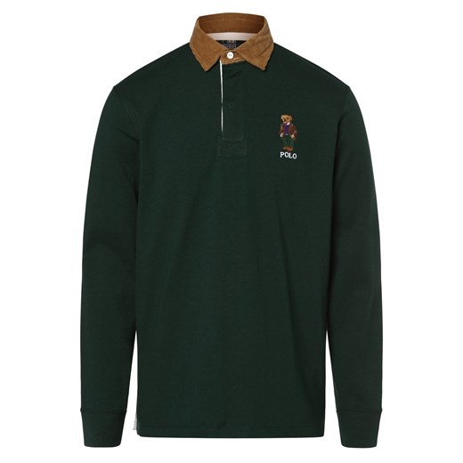 Polo Ralph Lauren Męska koszulka do rugby Mężczyźni Bawełna jodłowy jednolity ze sklepu vangraaf w kategorii T-shirty męskie - zdjęcie 161582424