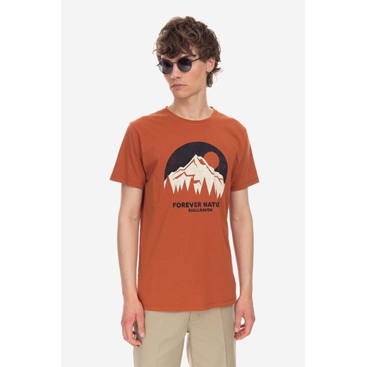 Fjallraven t-shirt bawełniany Nature kolor pomarańczowy z nadrukiem F87053.243-243 ze sklepu ANSWEAR.com w kategorii T-shirty męskie - zdjęcie 161583364