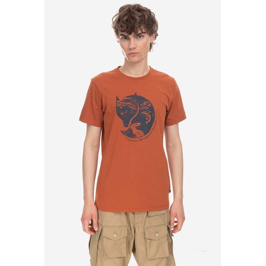 Fjallraven t-shirt bawełniany  Arctic Fox kolor pomarańczowy z nadrukiem F87220.243-243 ze sklepu ANSWEAR.com w kategorii T-shirty męskie - zdjęcie 161583392