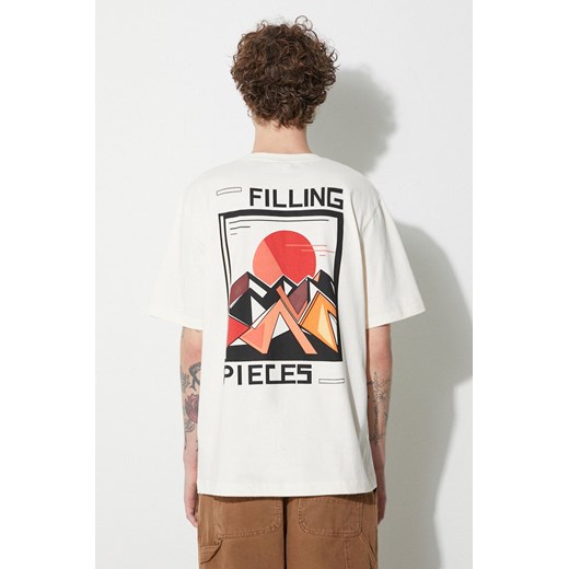 Filling Pieces t-shirt bawełniany Sunset kolor beżowy z nadrukiem 74417021901 ze sklepu PRM w kategorii T-shirty męskie - zdjęcie 161585323