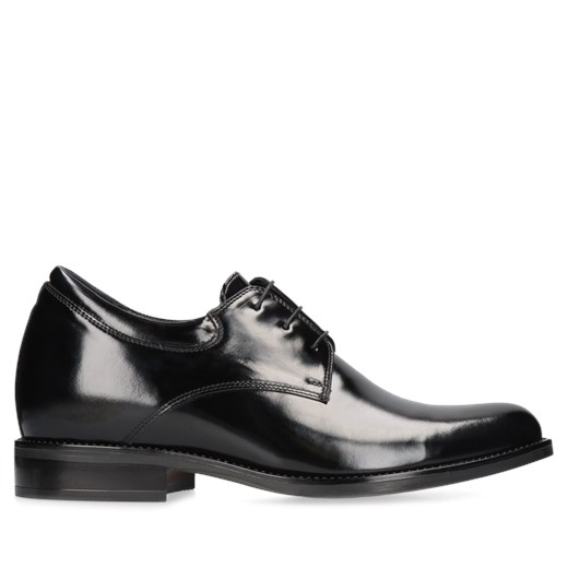 Czarne buty podwyższające Bruce +7 cm, Conhpol - Polski producent, Półbuty podwyższające, CH0104-03, Konopka Shoes ze sklepu Konopka Shoes w kategorii Półbuty męskie - zdjęcie 161599302