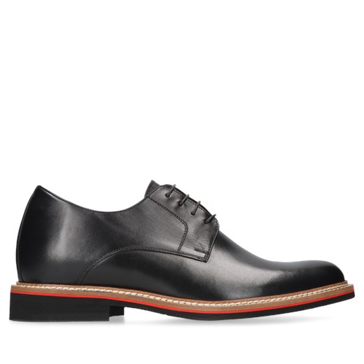 Czarne derby podwyższające Bruce +7 cm, Conhpol, Półbuty podwyższające, Conhpol 43 Konopka Shoes