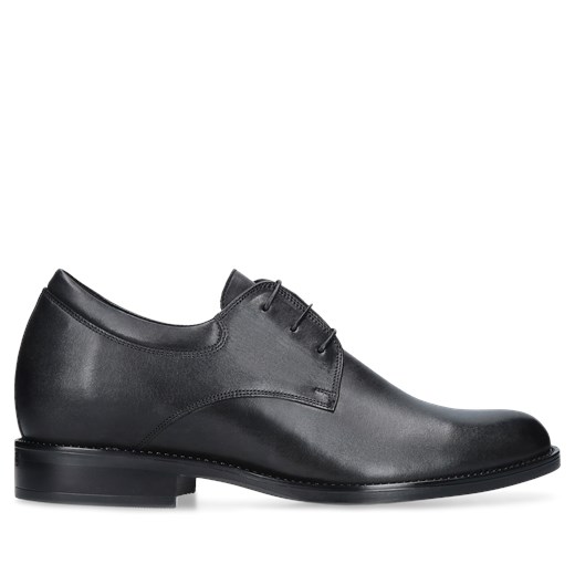 Czarne buty podwyższające Bruce +7 cm, Conhpol - polska produkcja, Półbuty podwyższające, CH0104-04, Konopka Shoes ze sklepu Konopka Shoes w kategorii Półbuty męskie - zdjęcie 161599390