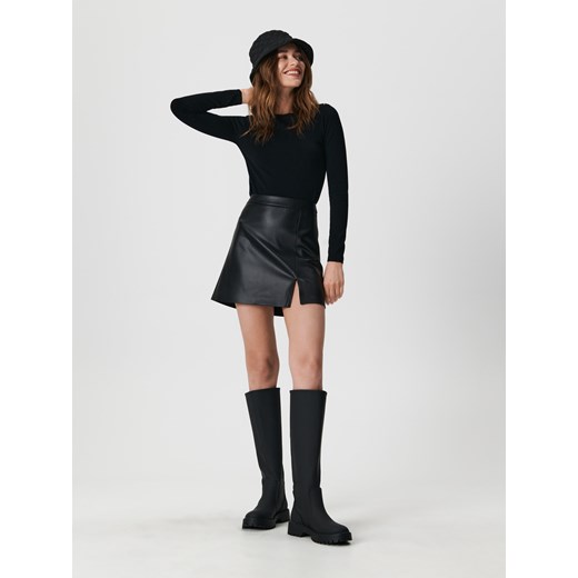 Spódnica Sinsay skórzana mini casual