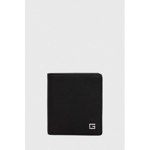 Guess portfel skórzany NEW ZURGIO męski kolor czarny SMNEZU LEA22 ze sklepu ANSWEAR.com w kategorii Portfele męskie - zdjęcie 161607740