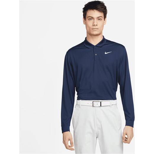 Męska koszulka polo do golfa z długim rękawem Nike Dri-FIT Victory - Niebieski ze sklepu Nike poland w kategorii T-shirty męskie - zdjęcie 161609870
