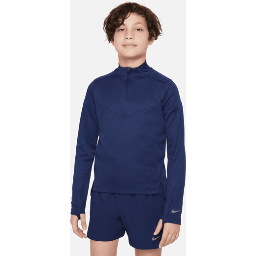 Koszulka treningowa z zamkiem 1/2 dla dużych dzieci (chłopców) Nike Dri-FIT Multi Tech - Niebieski ze sklepu Nike poland w kategorii T-shirty chłopięce - zdjęcie 161610014