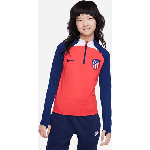 Treningowa koszulka piłkarska z dzianiny dla dużych dzieci Nike Dri-FIT Atlético Madryt Strike - Czerwony ze sklepu Nike poland w kategorii Bluzki dziewczęce - zdjęcie 161610130