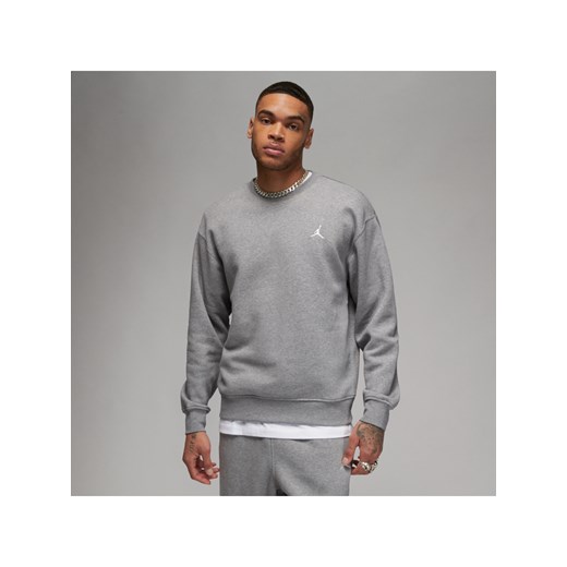Męska bluza dresowa z półokrągłym dekoltem Jordan Brooklyn Fleece - Szary ze sklepu Nike poland w kategorii Bluzy męskie - zdjęcie 161610263
