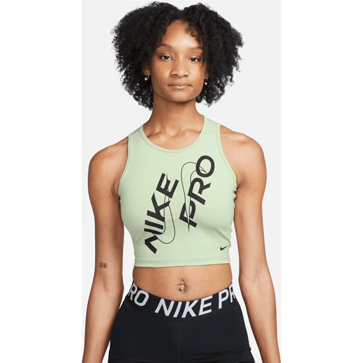 Damska koszulka o skróconym kroju bez rękawów Nike Pro Dri-FIT - Zieleń Nike XL (EU 48-50) Nike poland