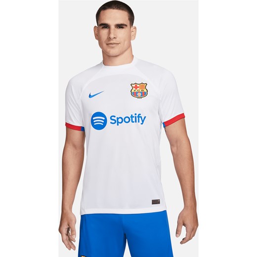 Męska koszulka piłkarska Nike Dri-FIT FC Barcelona Stadium 2023/24 (wersja wyjazdowa) - Biel ze sklepu Nike poland w kategorii T-shirty męskie - zdjęcie 161610561
