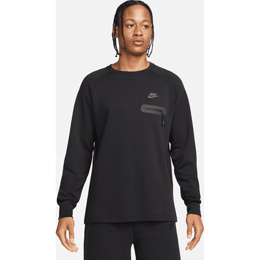 Męska koszulka z długim rękawem Nike Tech Fleece Lightweight - Czerń ze sklepu Nike poland w kategorii T-shirty męskie - zdjęcie 161610654