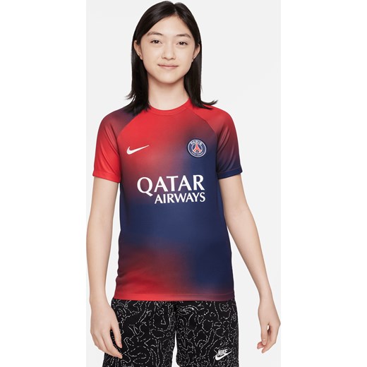 Przedmeczowa koszulka piłkarska dla dużych dzieci Nike Dri-FIT Paris Saint-Germain Academy Pro (wersja domowa) - Niebieski ze sklepu Nike poland w kategorii Bluzki dziewczęce - zdjęcie 161610852