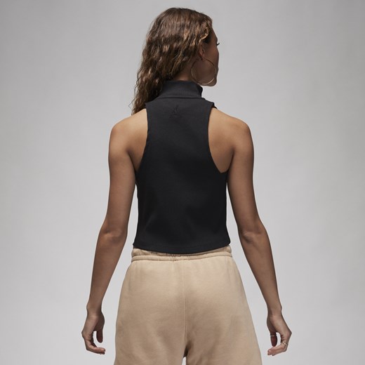 Damska koszulka bez rękawów z półgolfem Jordan - Czerń Jordan L (EU 44-46) wyprzedaż Nike poland