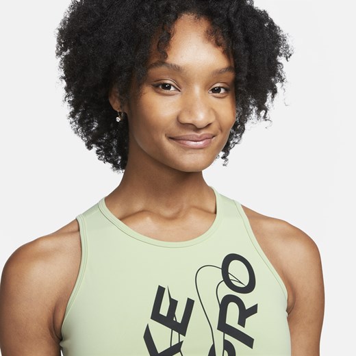 Damska koszulka o skróconym kroju bez rękawów Nike Pro Dri-FIT - Zieleń Nike XL (EU 48-50) Nike poland