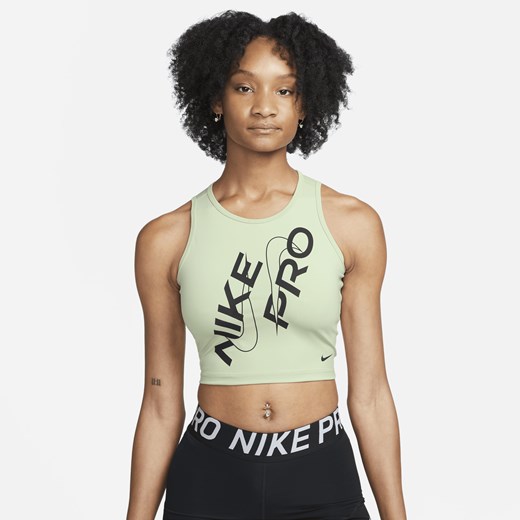 Damska koszulka o skróconym kroju bez rękawów Nike Pro Dri-FIT - Zieleń Nike XL (EU 48-50) Nike poland