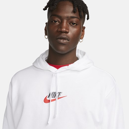 Męska bluza z kapturem z dzianiny dresowej Nike Club - Biel Nike XXL Nike poland
