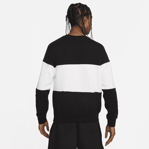 Męska bluza z dzianiny dresowej w kontrastowych kolorach Nike Club - Czerń Nike 2XL Nike poland wyprzedaż