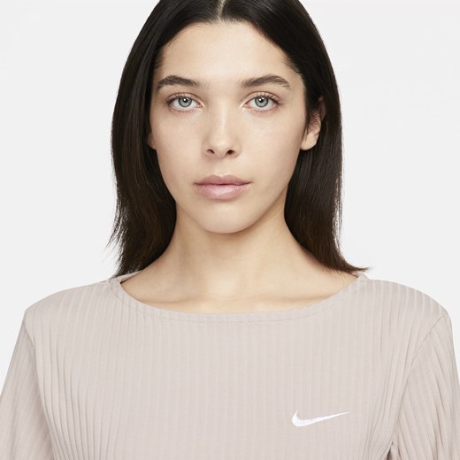 Damska dżersejowa koszulka z długim rękawem z prążkowanego materiału Nike Nike S Nike poland