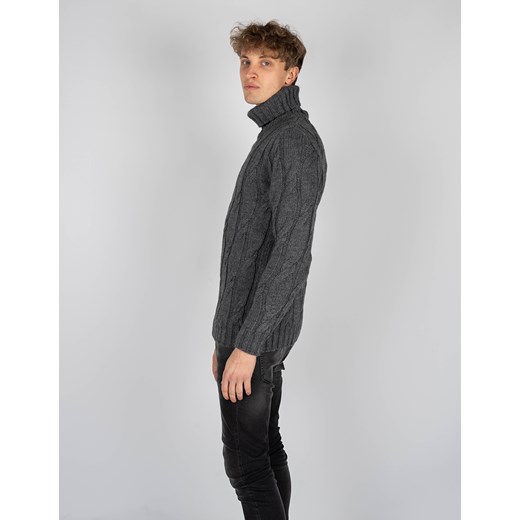 Xagon Man Sweter "Turtleneck" | A21081J10311 | Szary Xagon XXL wyprzedaż ubierzsie.com