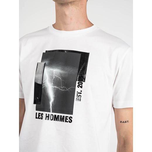 Les Hommes T-shirt | LLT215-717P | Round Neck T-Shirt | Biały Les Hommes XL promocja ubierzsie.com