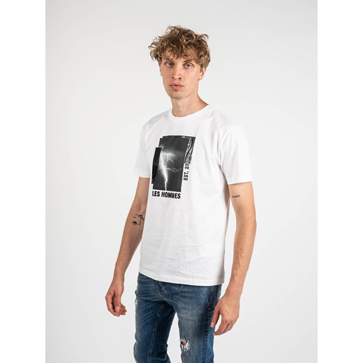 Les Hommes T-shirt | LLT215-717P | Round Neck T-Shirt | Biały Les Hommes XL okazyjna cena ubierzsie.com