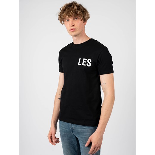 Les Hommes T-shirt | LF224301-0700-9001 | Grafic Print | Czarny Les Hommes M promocyjna cena ubierzsie.com