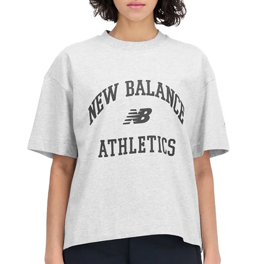 Koszulka New Balance WT33551AG - szara ze sklepu streetstyle24.pl w kategorii Bluzki damskie - zdjęcie 161634474