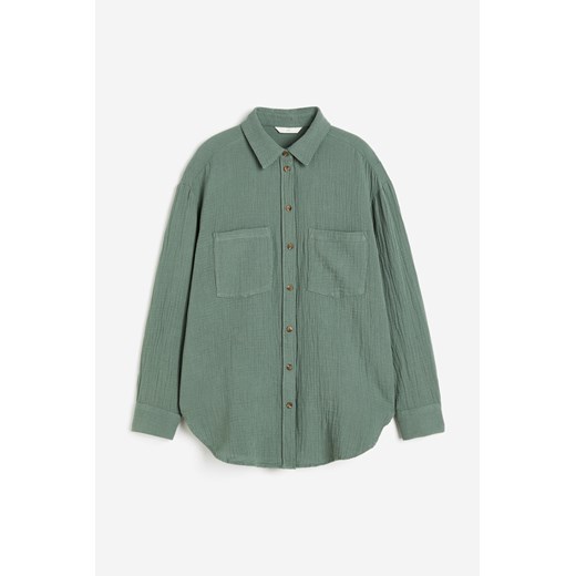 H & M - Bawełniana koszula - Zielony H & M Dostępne inne rozmiary H&M