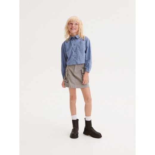 Reserved - Spódnica z kieszeniami - jasnoszary ze sklepu Reserved w kategorii Spódnice dziewczęce - zdjęcie 161635780
