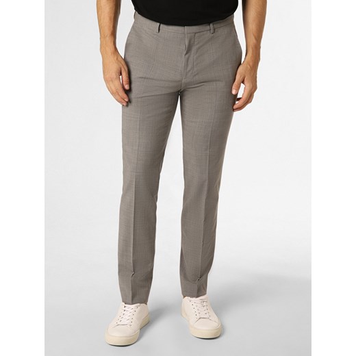 HUGO Męskie spodnie od garnituru modułowego Mężczyźni Super Slim Fit Sztuczne włókno jasny szary marmurkowy ze sklepu vangraaf w kategorii Spodnie męskie - zdjęcie 161636284