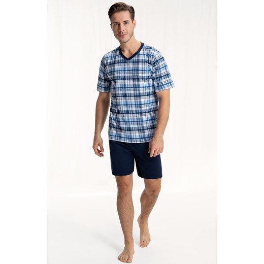 Luna bawełniana piżama męska granatowa 793, Kolor granatowy, Rozmiar M, Luna ze sklepu Intymna w kategorii Piżamy męskie - zdjęcie 161636564