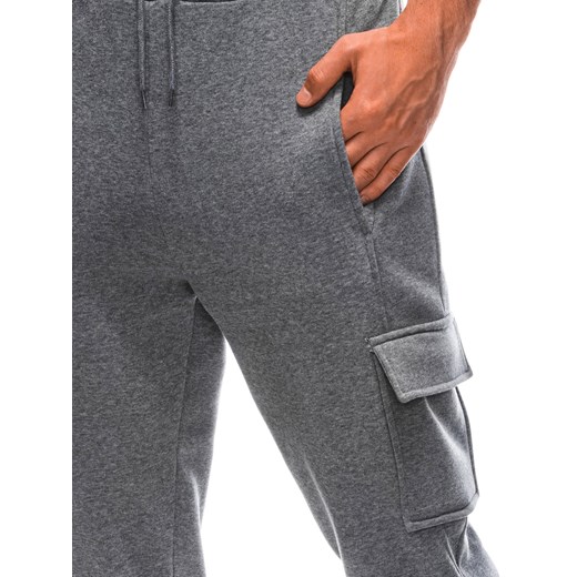Spodnie męskie dresowe P1371 - szare Edoti L Edoti