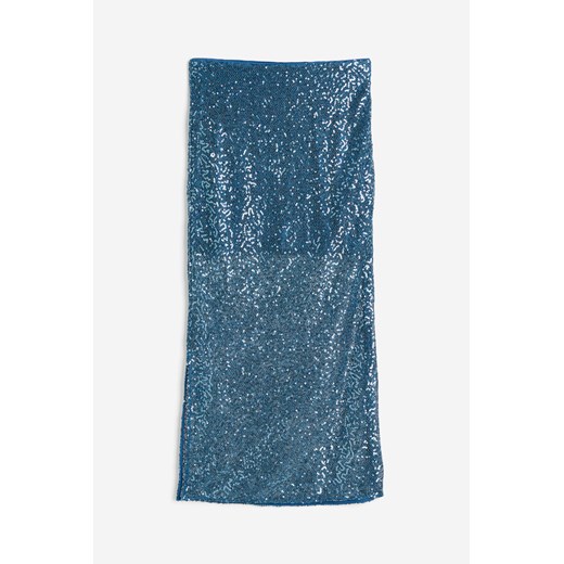 H & M - Cekinowa spódnica - Niebieski H & M XS H&M