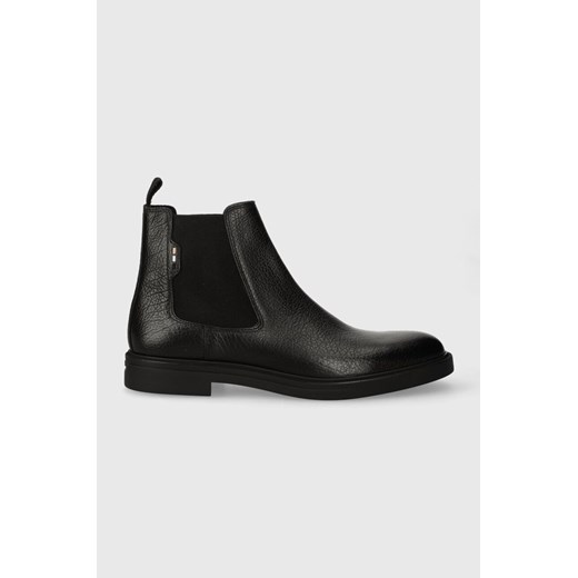 BOSS buty skórzane Calev męskie kolor czarny 50503280 ze sklepu ANSWEAR.com w kategorii Buty zimowe męskie - zdjęcie 161646483