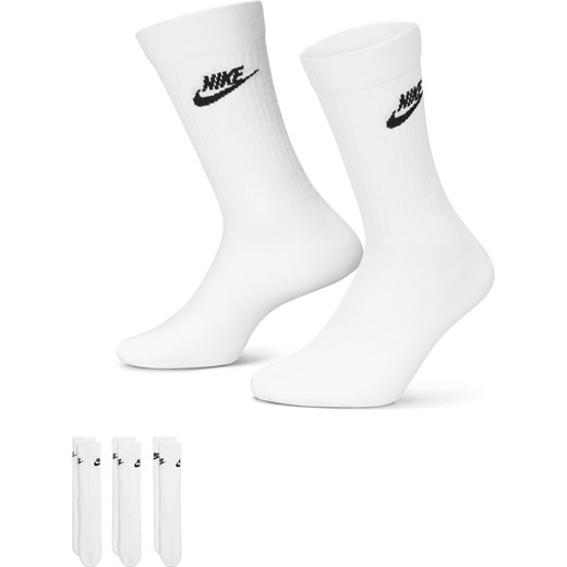Klasyczne skarpety Nike Sportswear Everyday Essential (3 pary) - Biel Nike L Nike poland