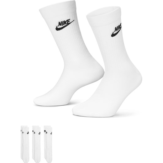 Klasyczne skarpety Nike Sportswear Everyday Essential (3 pary) - Biel ze sklepu Nike poland w kategorii Skarpetki damskie - zdjęcie 161649562