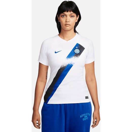 Damska koszulka piłkarska Nike Dri-FIT Inter Mediolan Stadium 2023/24 (wersja wyjazdowa) - Biel ze sklepu Nike poland w kategorii Bluzki damskie - zdjęcie 161651023