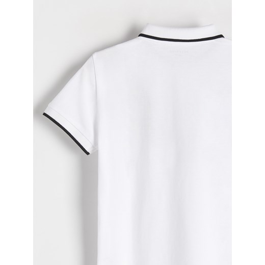 T-shirt chłopięce biały Reserved z krótkim rękawem dzianinowy 