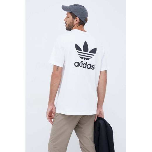 adidas Originals t-shirt bawełniany Classics Back+Front Trefoil kolor biały z nadrukiem IM4513 ze sklepu ANSWEAR.com w kategorii T-shirty męskie - zdjęcie 161662924