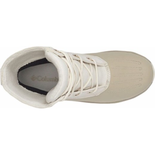 Botki Columbia beżowe na płaskiej podeszwie sznurowane 