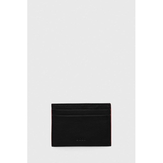 BOSS etui na karty skórzane kolor czarny ze sklepu ANSWEAR.com w kategorii Etui - zdjęcie 161668124