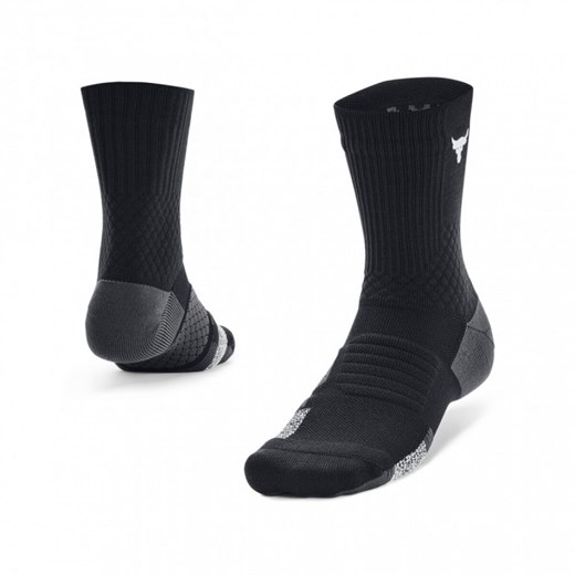 Skarpetki treningowe uniseks Under Armour Project Rock UA AD Playmaker 1pk Mid - czarne ze sklepu Sportstylestory.com w kategorii Skarpetki damskie - zdjęcie 161669694
