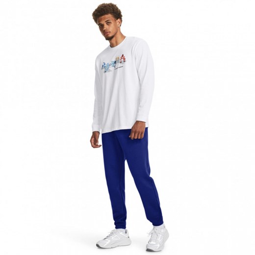 Męskie spodnie dresowe Under Armour UA Essential Fleece Jogger - granatowe ze sklepu Sportstylestory.com w kategorii Spodnie męskie - zdjęcie 161669773